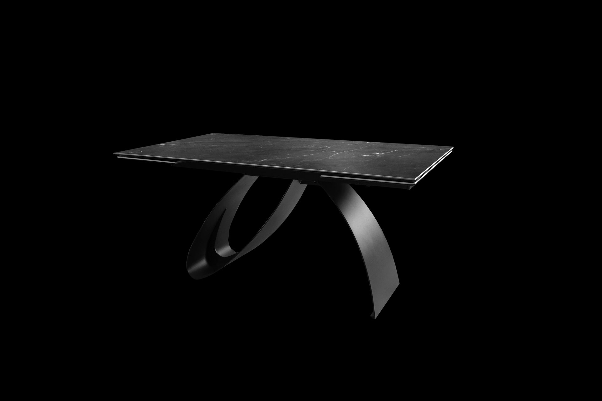 黑色岩板伸縮餐桌桌面可伸縮尺寸