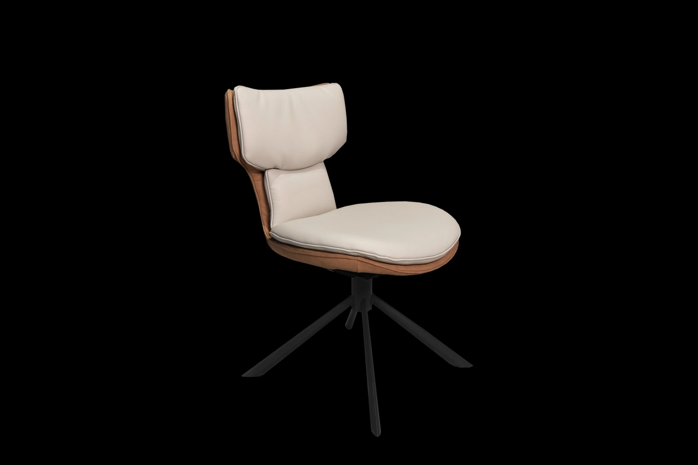 灰色軟皮革坐墊可旋轉的單人椅款