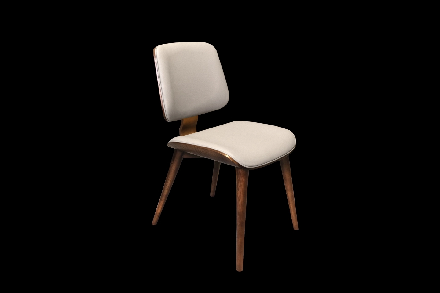 北美梣木實木餐椅搭配灰色皮革