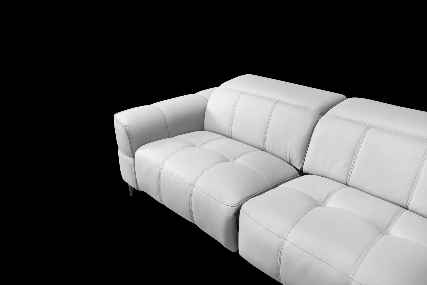 牛皮電動沙發坐面車縫線細節