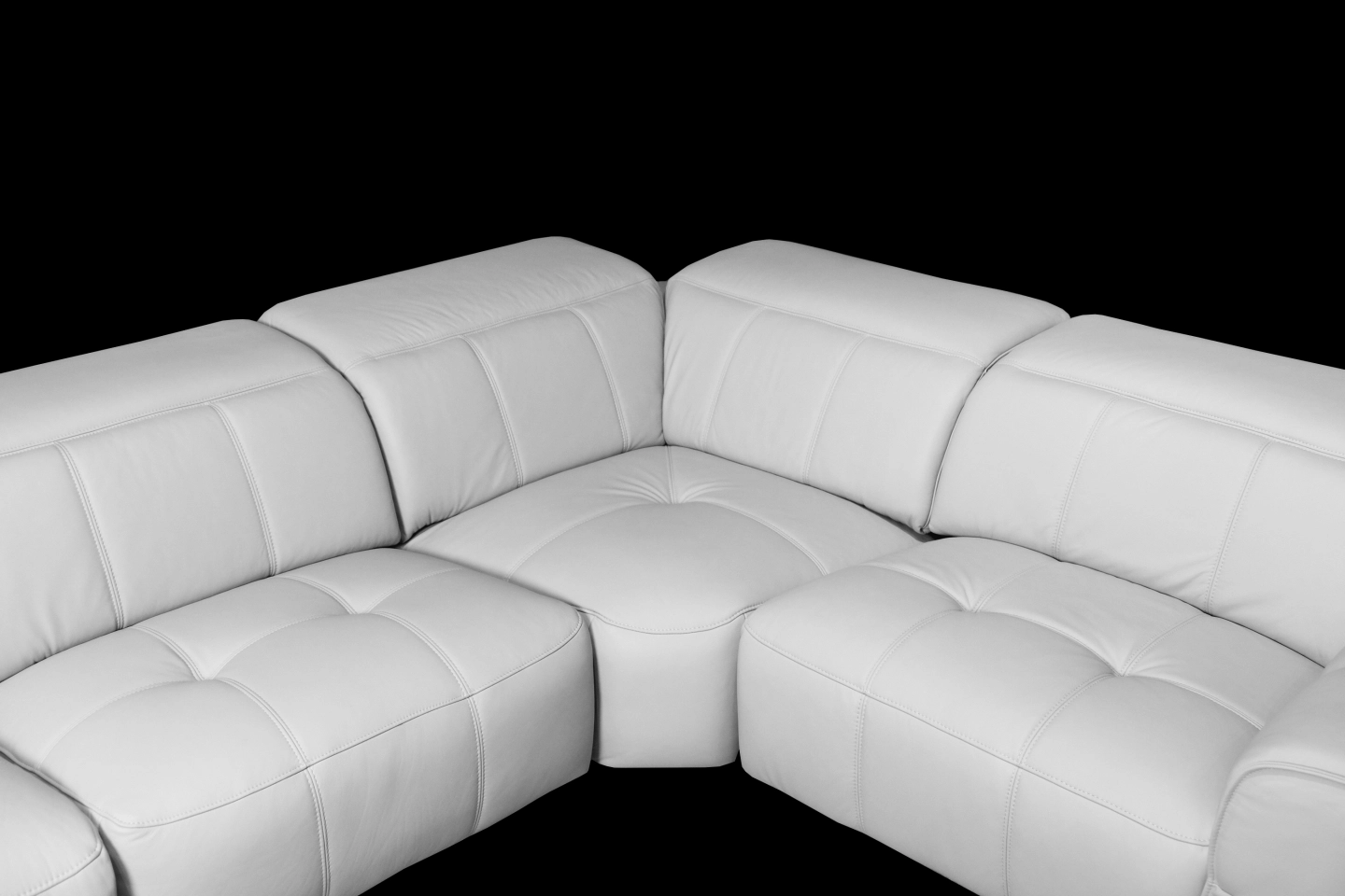 海灣型電動沙發轉角處含有頭靠枕