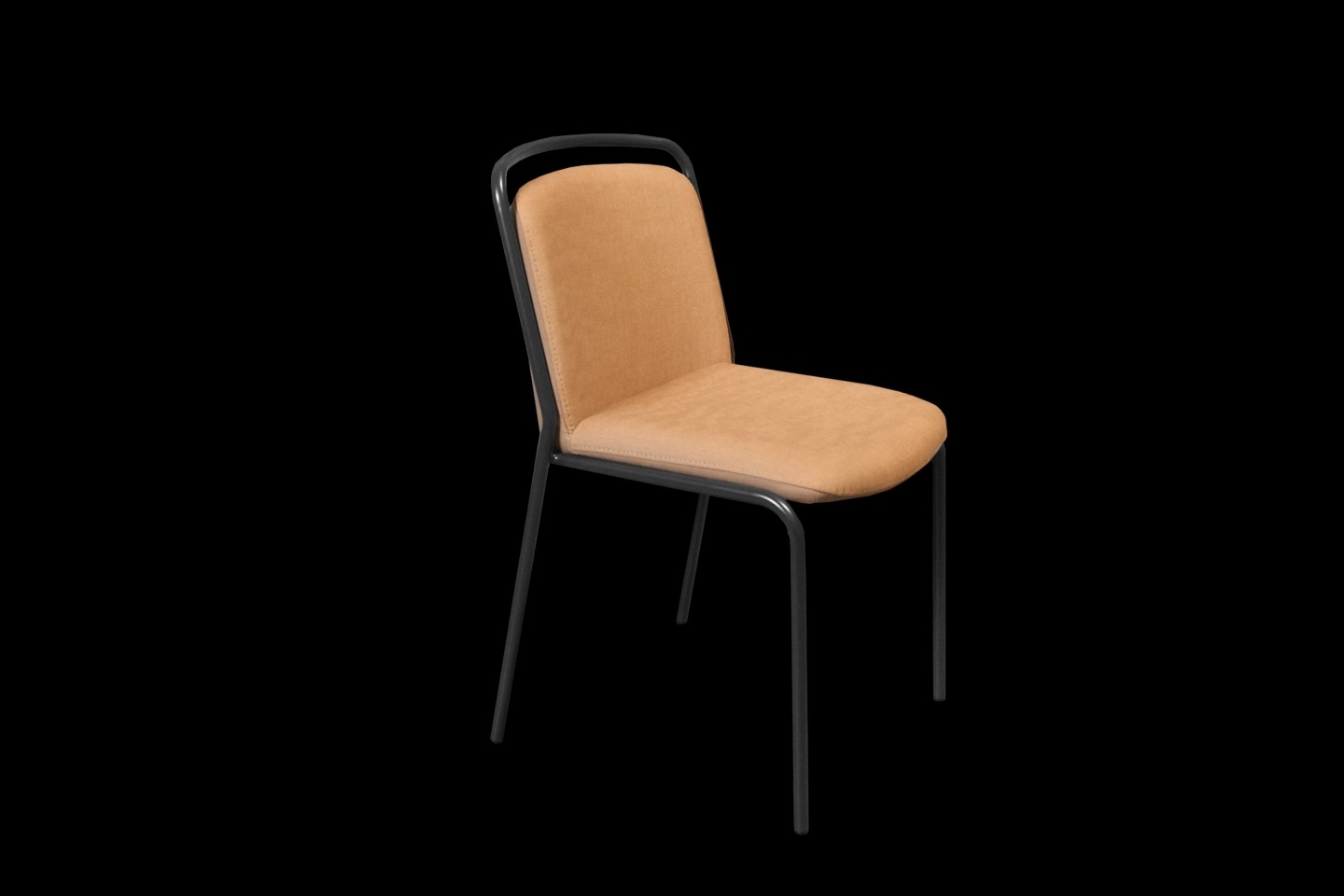 皮革坐面金屬結構的餐椅