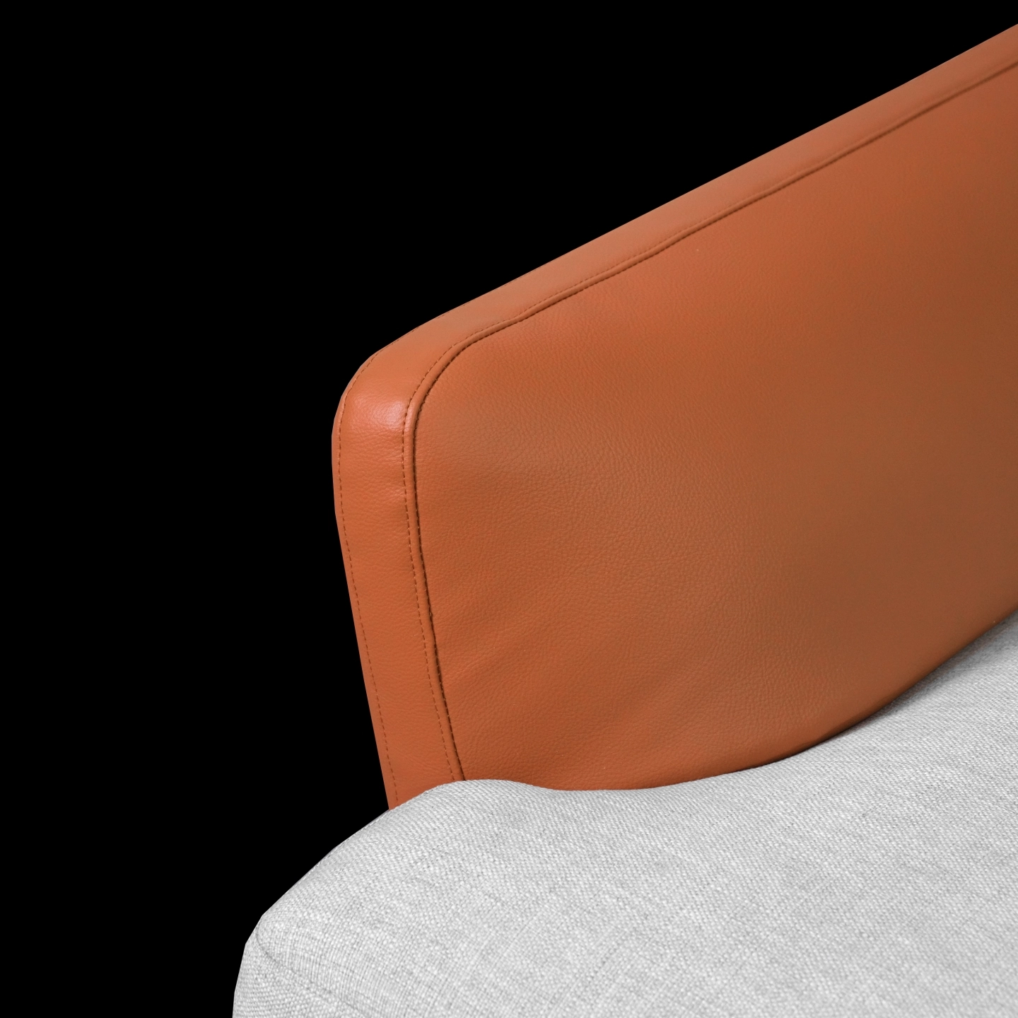 橘色皮革扶手造型細節拍攝