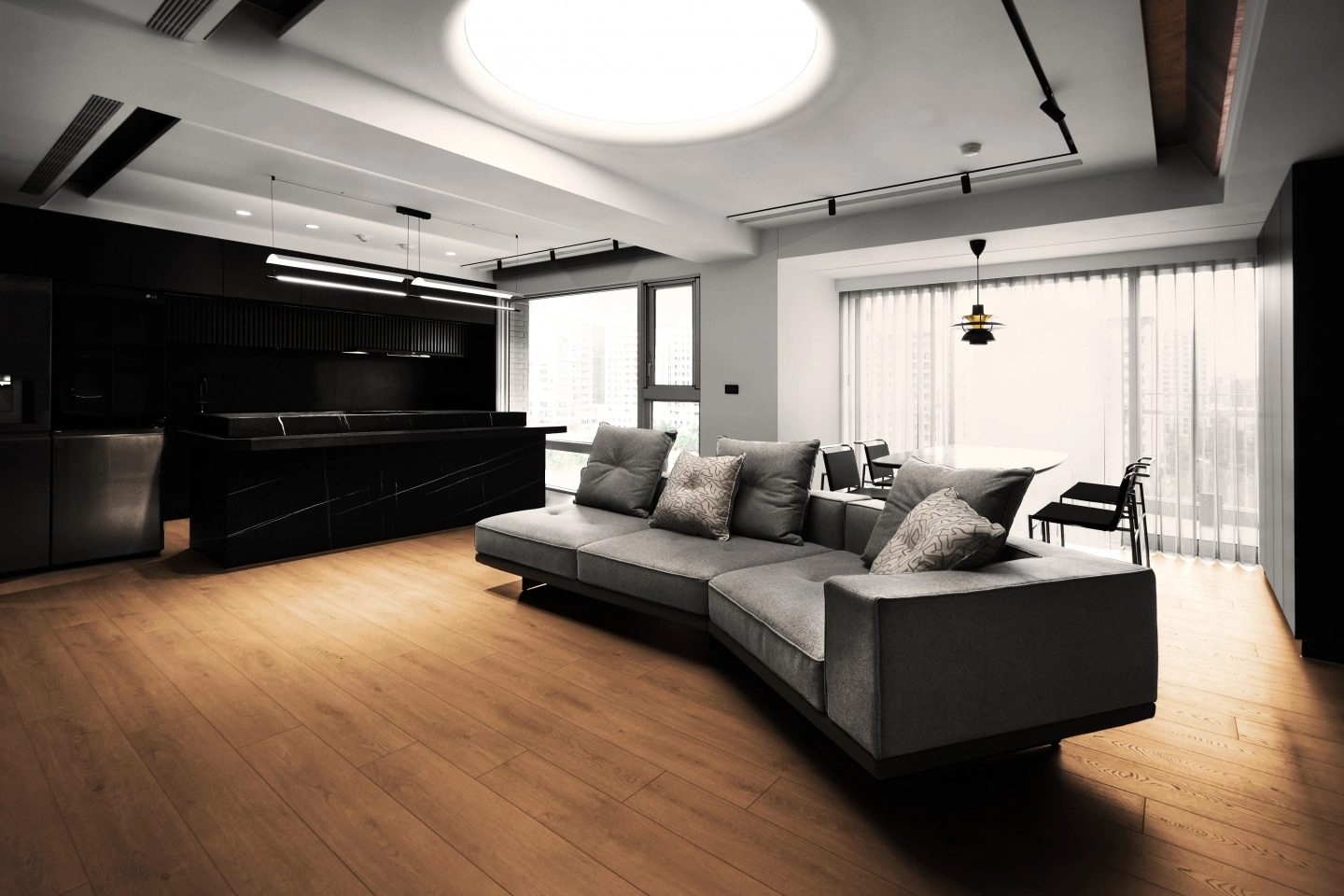 灰色亞麻布沙發