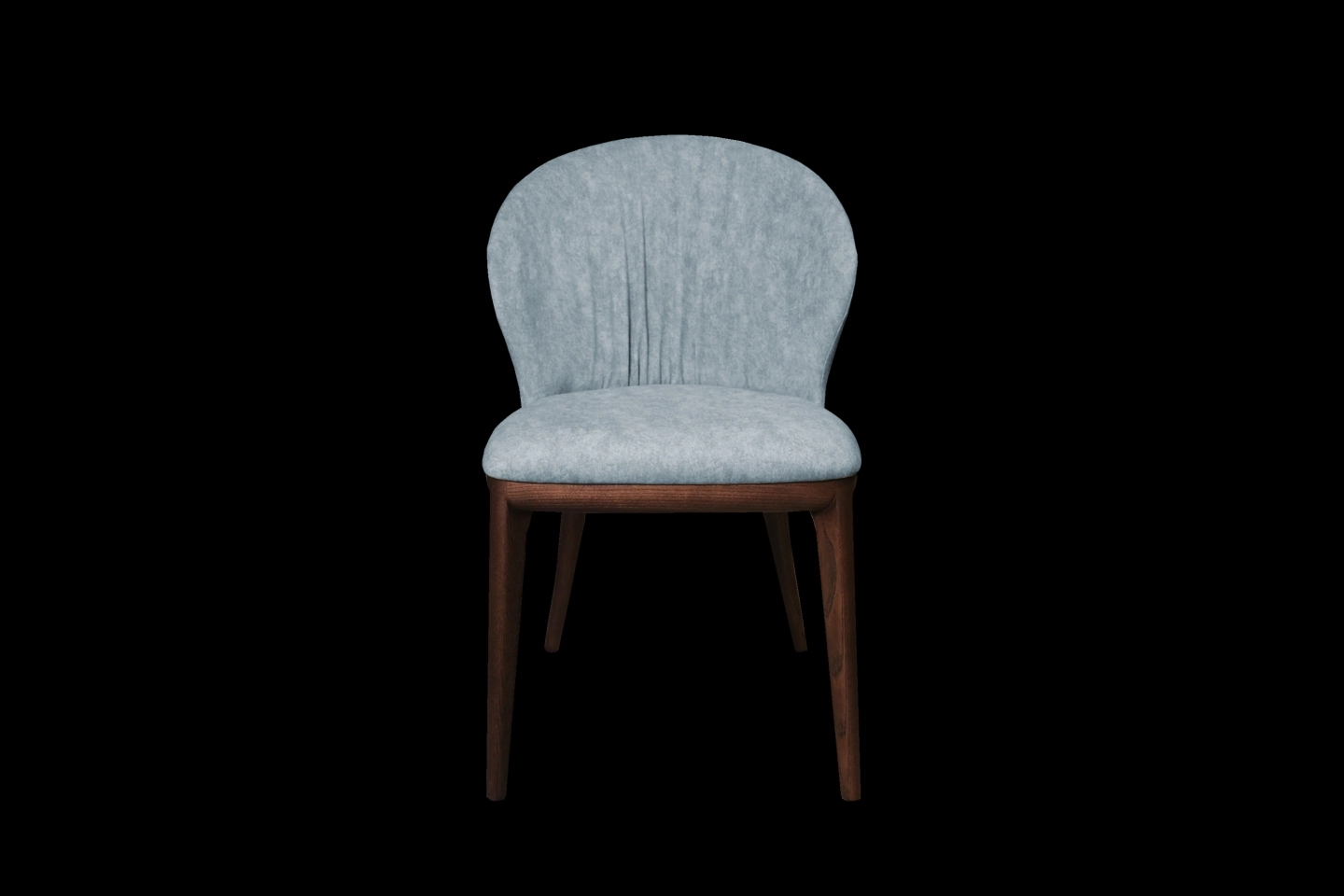 實木餐椅搭配灰藍色貓抓布