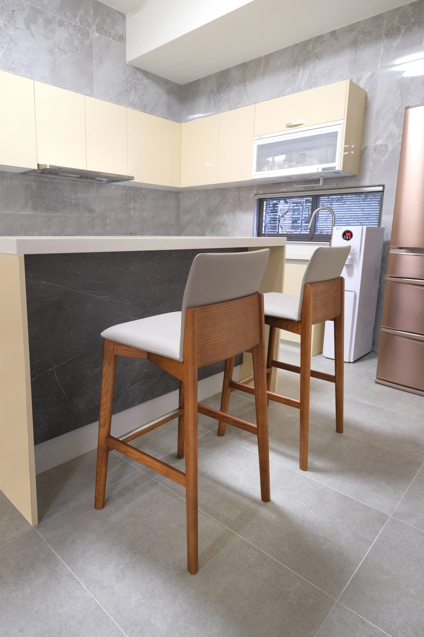 北美梣木全實木高腳吧檯椅