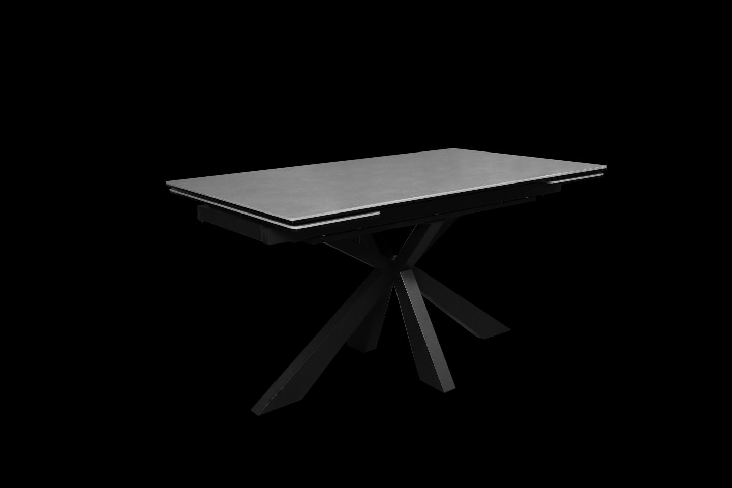 黑色伸縮餐桌桌款收合樣式