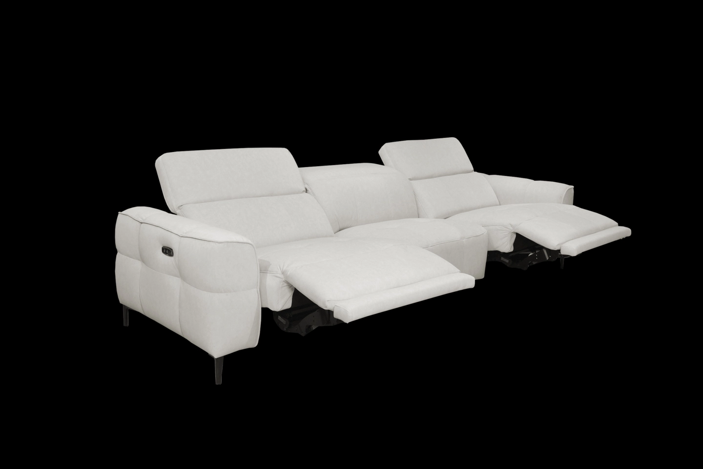 一字型三座位電動沙發展開樣式