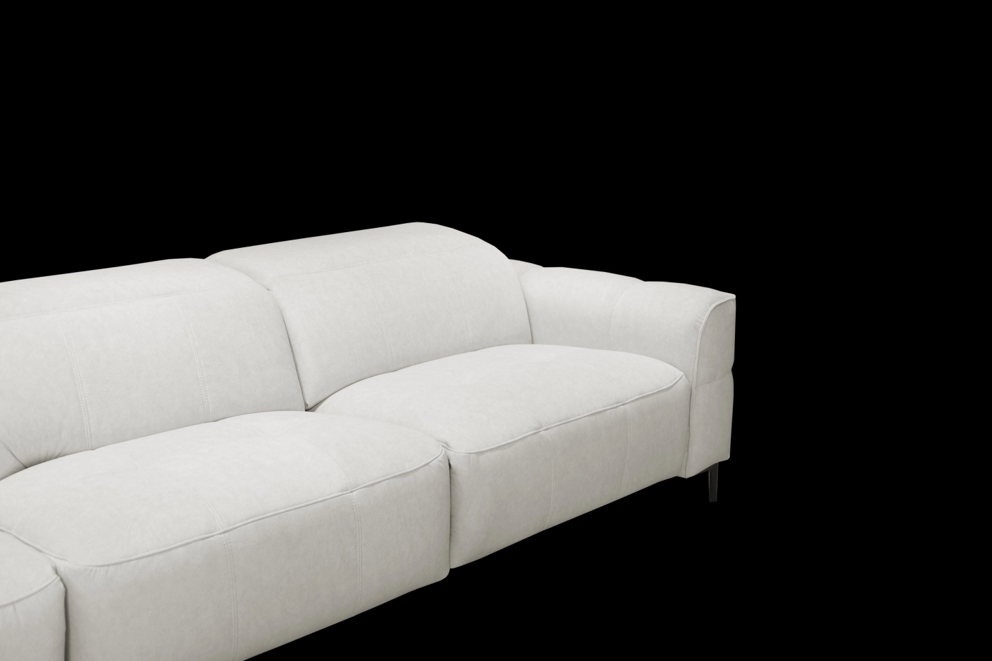 一字型白色貓抓布電動沙發