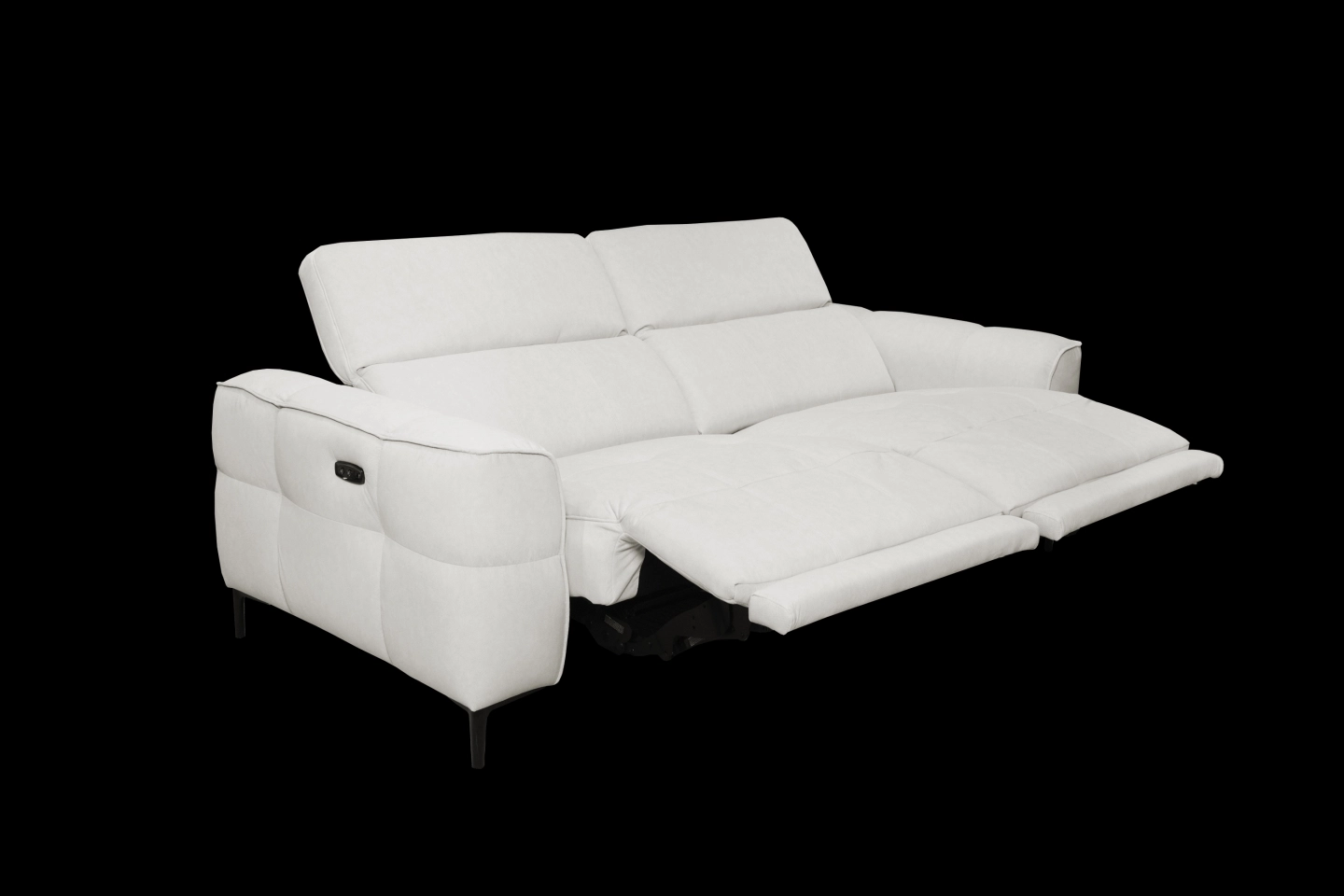 一字型兩座位電動沙發展開樣式