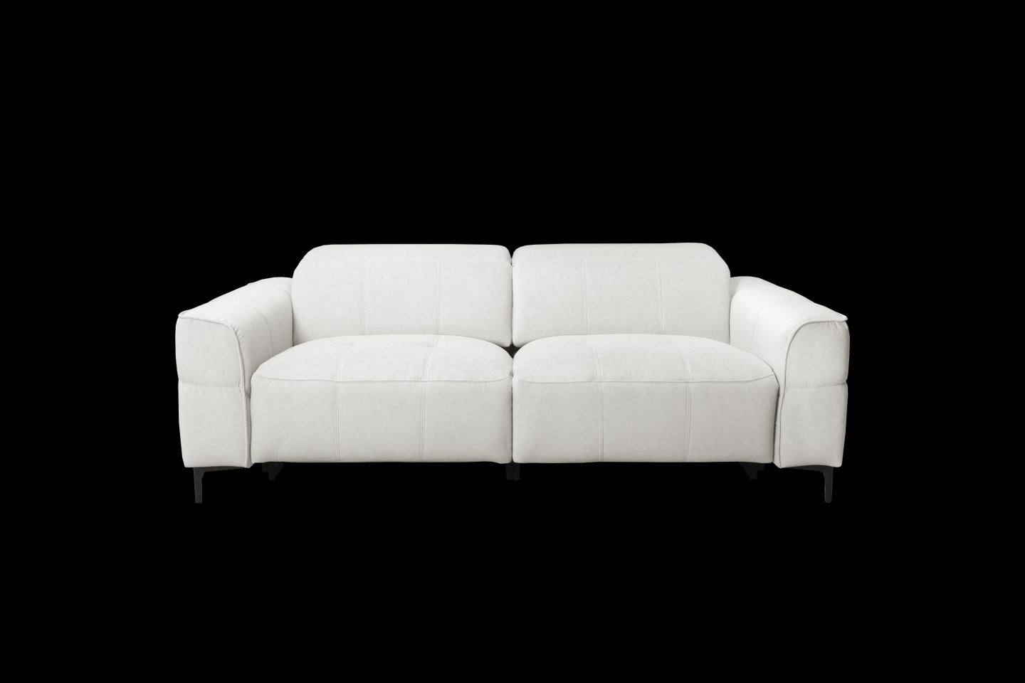 兩大坐位白色貓抓布電動沙發