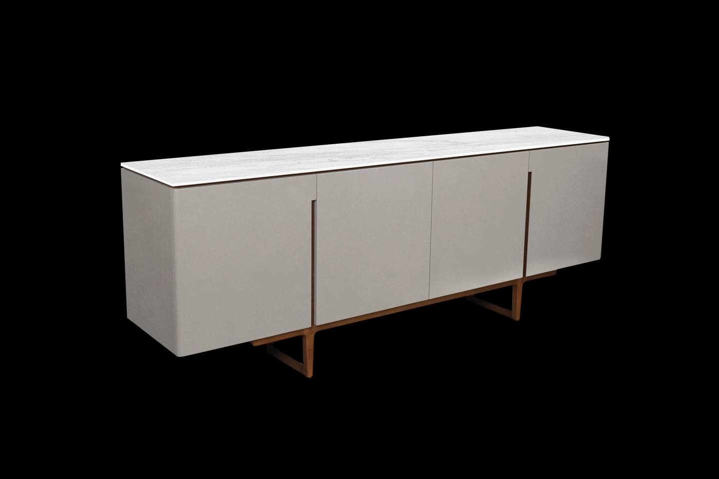 白色岩板搭配灰色烤漆側面